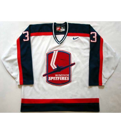 Custom OHL Windsor Spitfires 2000s 33 John Scott Dickson Hockey Jersey Home White